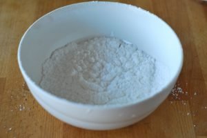 Sugar in a white bowl