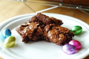 Leftover Easter Candy Brownies from A Duck's Oven. Bake all that candy into brownies then pass out to lucky coworkers and friends! Works just as well for Halloween!