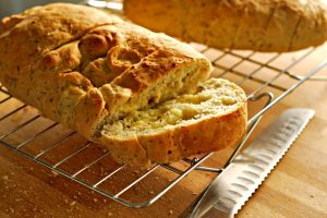 Pepper Jack Cheese Bread from A Duck's Oven. Pepper jack cheese gets folded into the dough before baking to make an incredibly flavorful bread!