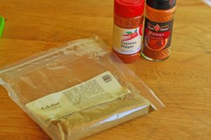 Spices on a counter