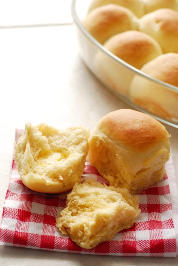 Perfect Dinner Rolls from A Duck's Oven. These dinner rolls really are perfect: light and doughy on the inside and golden brown on top. Great for the holidays!
