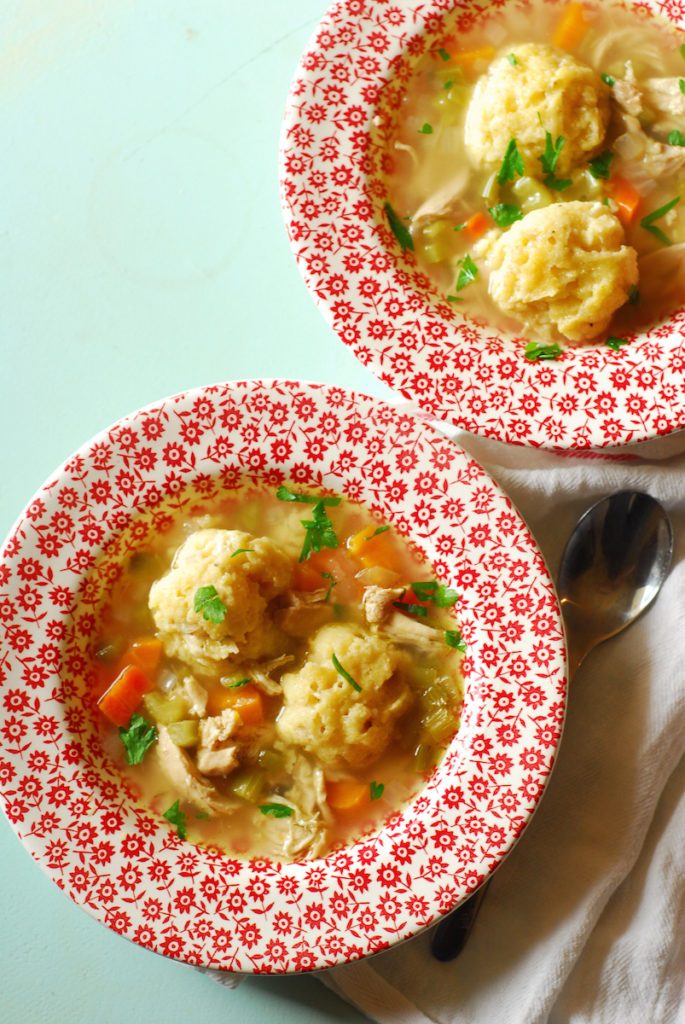 Portuguese Chicken Soup with Dumplings from A Duck's Oven. Simple chicken soup with cheesy, fluffy dumplings, also known as bori bori soup.