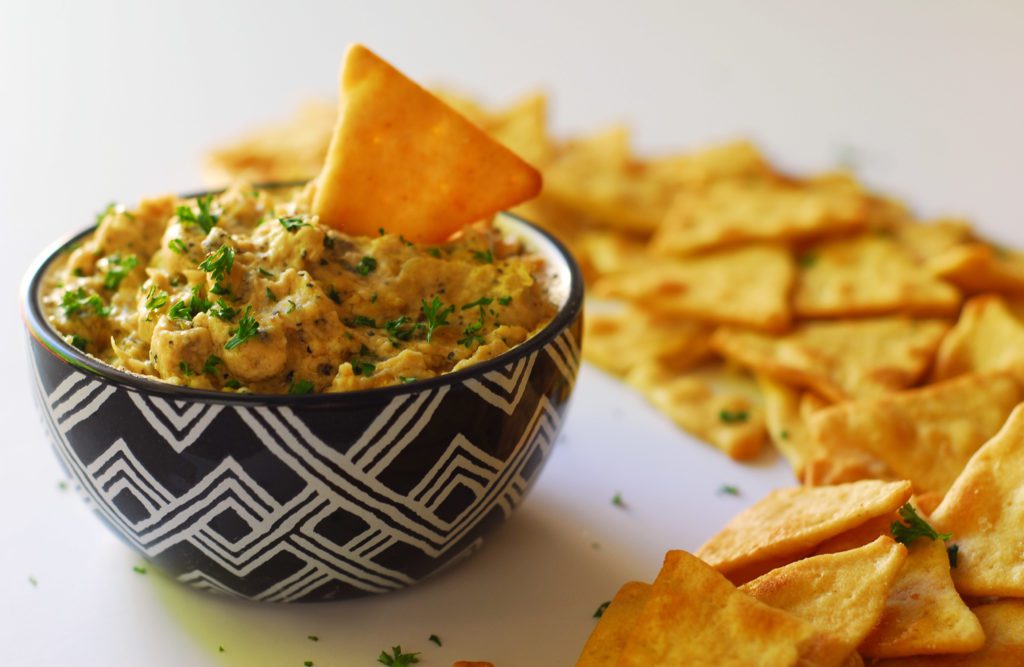 Warm Artichoke Bacon Dip from A Duck's Oven. This dip is perfect for any party and especially good for football watching!