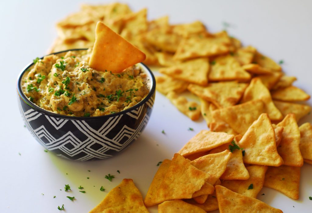 Warm Artichoke Bacon Dip from A Duck's Oven. This dip is perfect for any party and especially good for football watching!