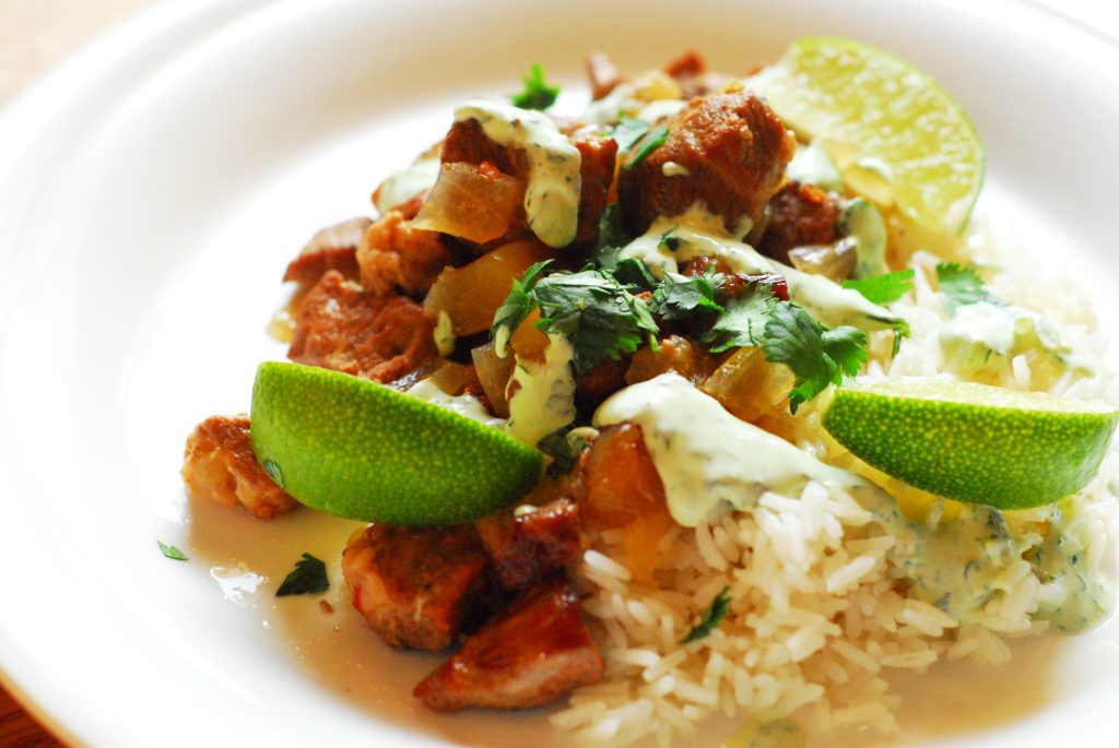 Slow Cooker Pork Stew with Apples and Lime from A Duck's Oven. This stew is a bright alternative to typical winter stews and makes an excellent, easy dinner!