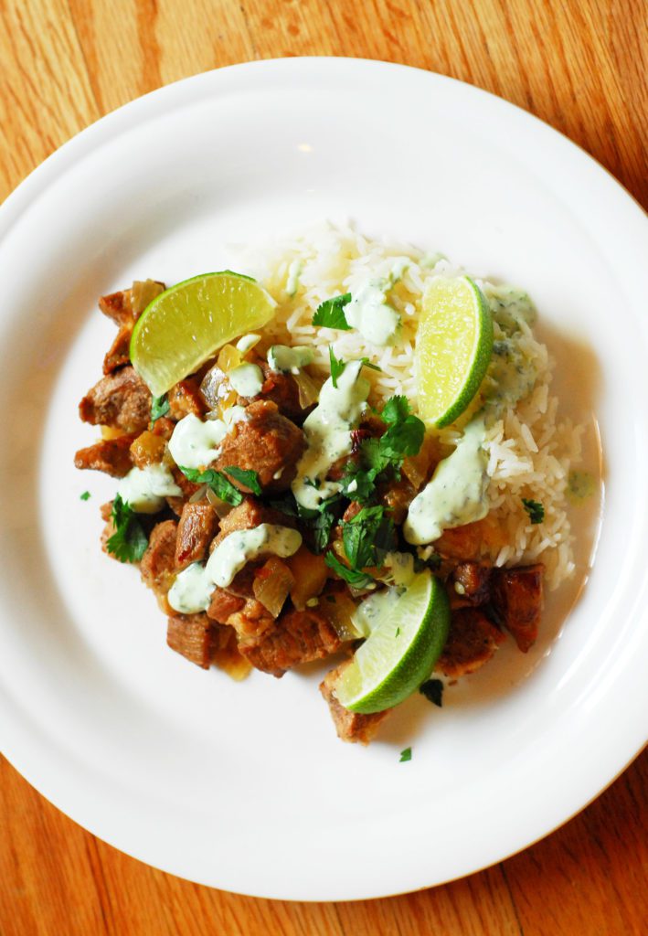 Slow Cooker Pork Stew with Apples and Lime from A Duck's Oven. This stew is a bright alternative to typical winter stews and makes an excellent, easy dinner!