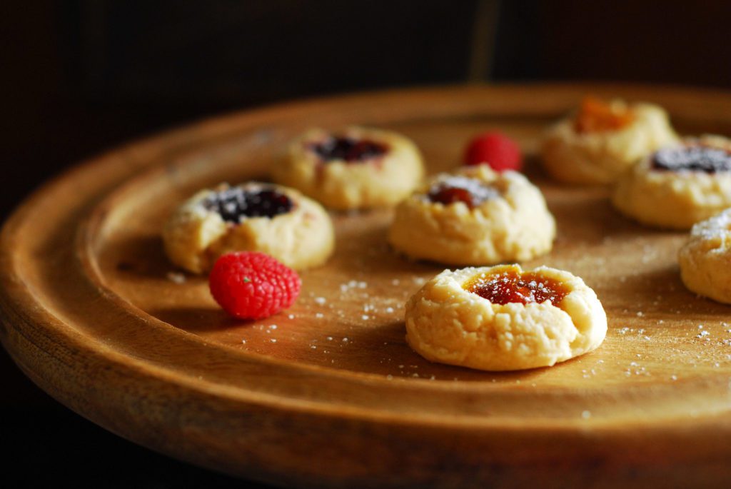 Mix and Match Thumbprint Cookies from A Duck's Oven. Easy to make buttery cookies with seasonal fillings, great for the holidays or any time of year!