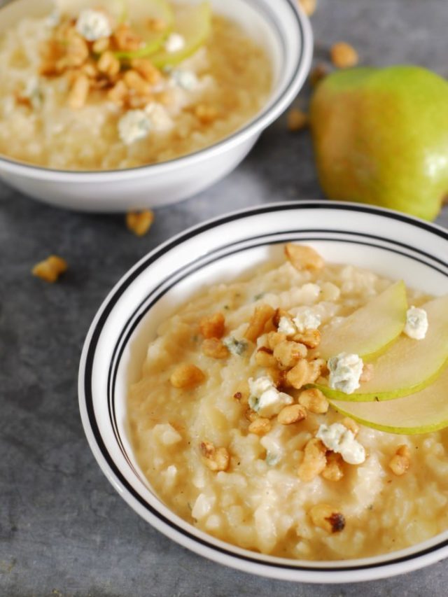 Instant Pot Pear Gorgonzola Rose Risotto Story