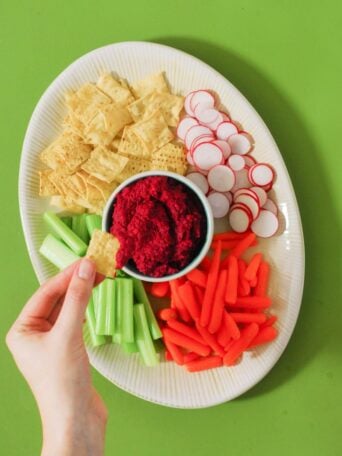 Roasted Garlic & Beet Hummus from A Duck's Oven