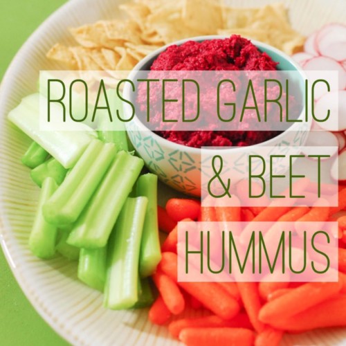 Roasted Garlic & Beet Hummus from A Duck's Oven