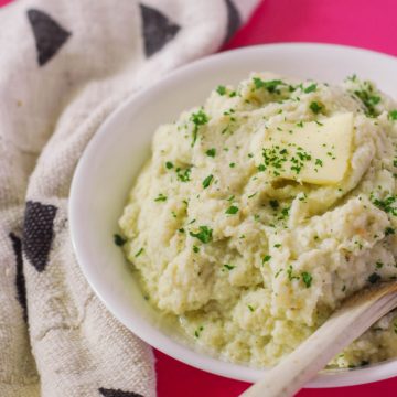 5 Ingredient Mashed Cauliflower from A Duck's Oven