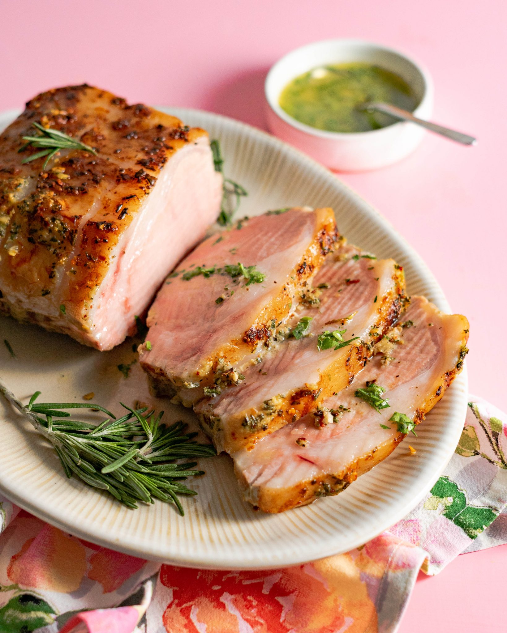 Sous Vide Pork Loin Roast with Garlic Herb Rub - A Duck's Oven