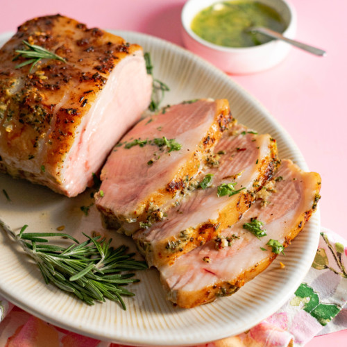 Sous Vide Pork Loin Roast with Garlic Herb Rub - A Duck's Oven