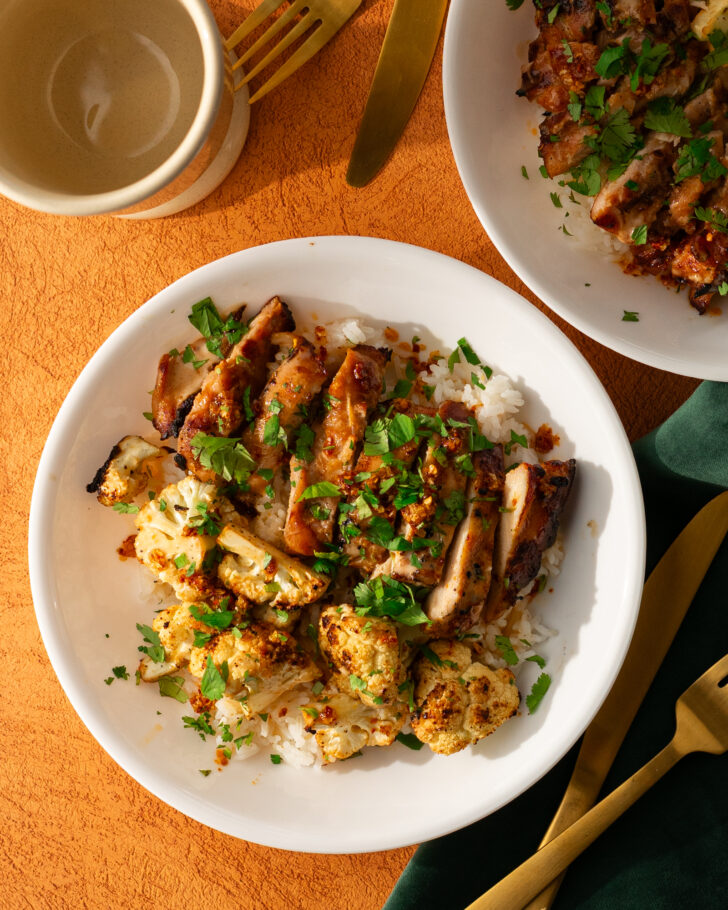 Red Curry Grilled Chicken Rice Bowls - A Duck's Oven